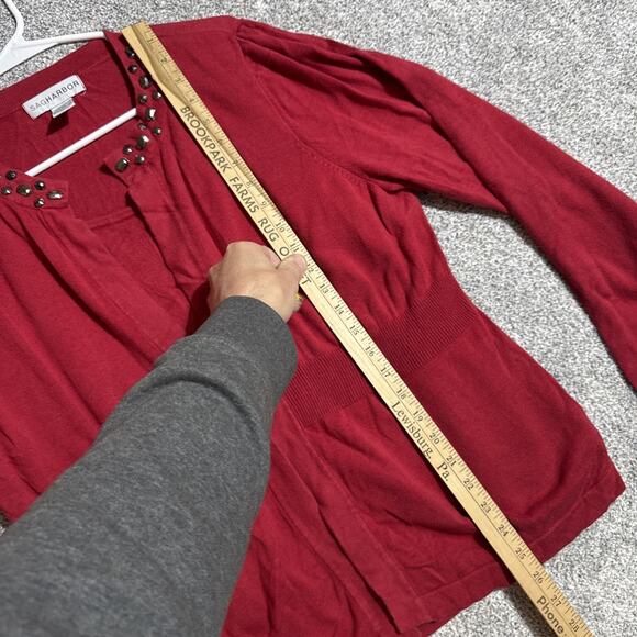 Vintage 90s Sag Harbor Cardigan Sweater Womens Size XL Beaded Grandmacore Chic - Picture 2 of 6